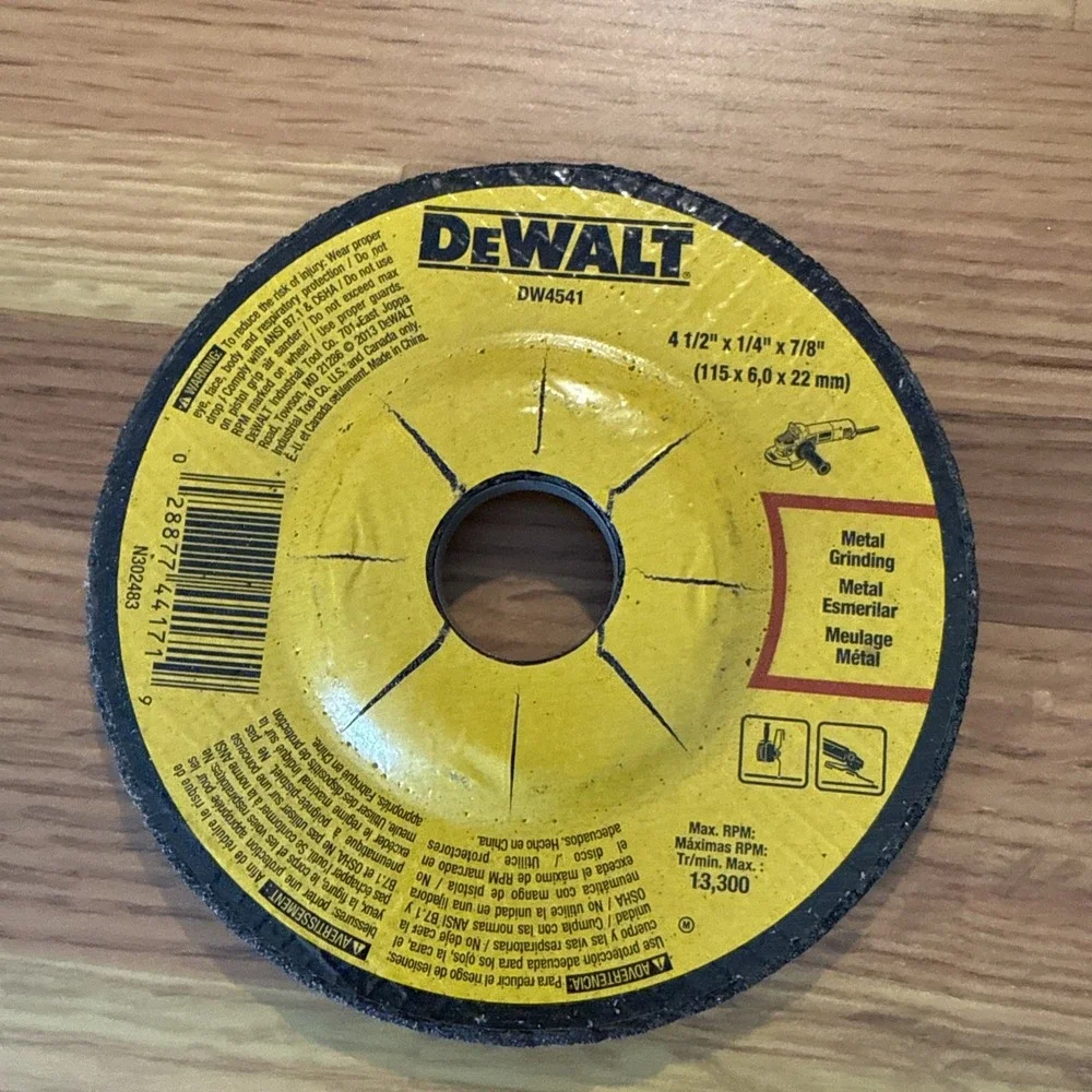 DEWALT DW4541 TYPE 27/TIPO 27 FAST CUTTING GRINDING WHEEL,4 1/2